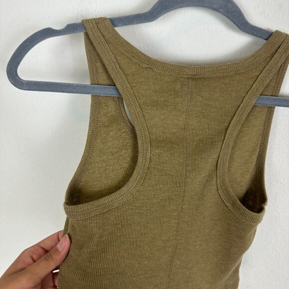 Intimately Free People Green Cropped Tank S Racerback Round Neck Summer Casual - Picture 6 of 7